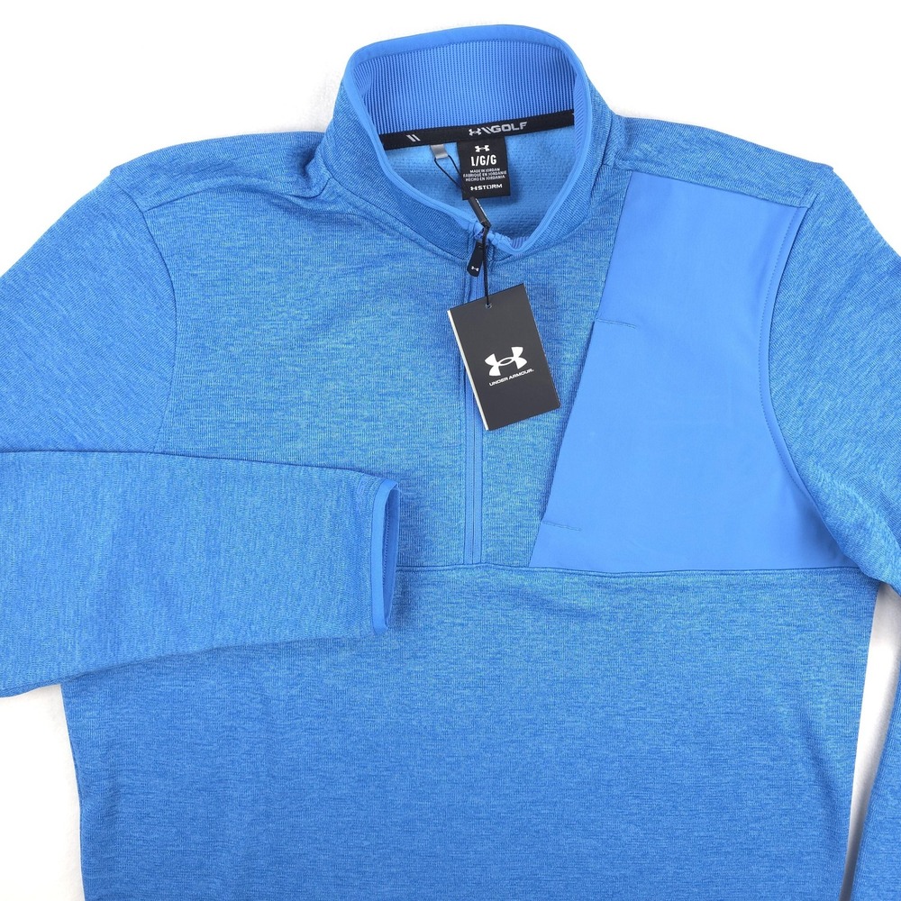 Under Armour Drive Sweater Fleece HZ Mens Large Blue Golf Storm Pullover Active